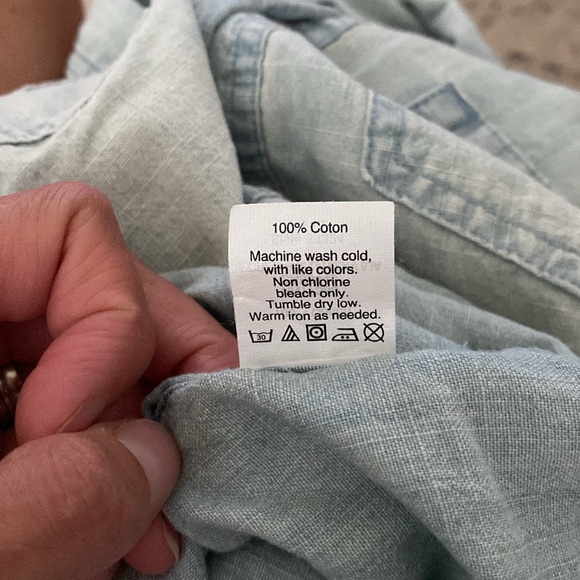 J. Crew Factory Size Small 100% Cotton Popover Collard Long Sleeve Top - Picture 6 of 6